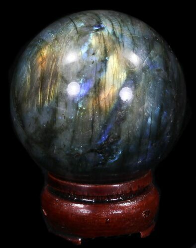 Flashy Labradorite Sphere - Great Color Play #32062